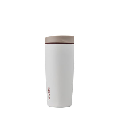 Owala SmoothSip Slider Stainless Steel Insulated Travel Mug with handle, 100% Leak Proof, For Hot and Cold Drinks, Travel Friendly with Sliding Lock Lid, 24 oz, BPA Free, Leak Proof, Cozy Cocoa
