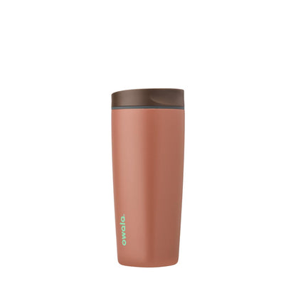 Owala SmoothSip Slider Stainless Steel Insulated Travel Mug with handle, 100% Leak Proof, For Hot and Cold Drinks, Travel Friendly with Sliding Lock Lid, 24 oz, BPA Free, Leak Proof, Cozy Cocoa