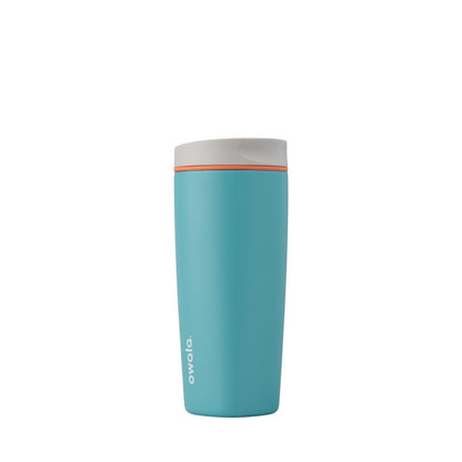 Owala SmoothSip Slider Stainless Steel Insulated Travel Mug with handle, 100% Leak Proof, For Hot and Cold Drinks, Travel Friendly with Sliding Lock Lid, 24 oz, BPA Free, Leak Proof, Cozy Cocoa