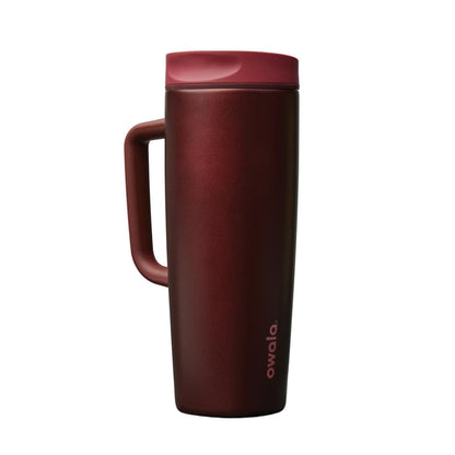 Owala SmoothSip Slider Stainless Steel Insulated Travel Mug with handle, 100% Leak Proof, For Hot and Cold Drinks, Travel Friendly with Sliding Lock Lid, 24 oz, BPA Free, Leak Proof, Cozy Cocoa