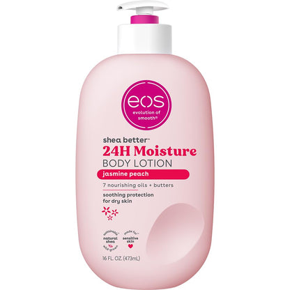 eos Shea Better Body Lotion Vanilla Cashmere, 24-Hour Moisture Skin Care, Lightweight & Non-Greasy, Natural Shea, Vegan, Vanilla Body Lotion, 16 fl oz