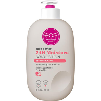 eos Shea Better Body Lotion Vanilla Cashmere, 24-Hour Moisture Skin Care, Lightweight & Non-Greasy, Natural Shea, Vegan, Vanilla Body Lotion, 16 fl oz