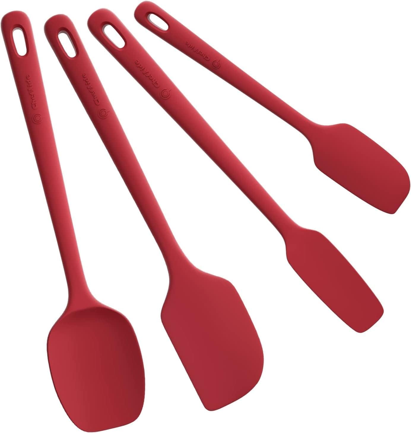 5 Pieces Silicone Spatula Set, Food Grade Rubber Spatula, Upgrade Strong Handle with Ergonomic Grip, Heat Resistant Up to 600°F for Nonstick Cookware, Cooking