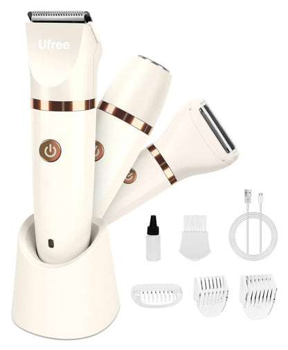 Ufree Bikini Trimmer Electric Razors for Women, Rechargeable Pubic Body Hair Trimmer Electric Shaver for Legs Body Hair, Bikini Shaver IPX7 Waterproof, Gifts for Women, Purple