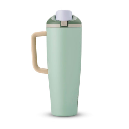 Owala FreeSip Tumbler Insulated Stainless Steel Water Bottle with Built-in Straw and Side Handle, For Travel, Work, School, and Sports, 40oz, BPA Free, Leak Proof, Iced Breeze