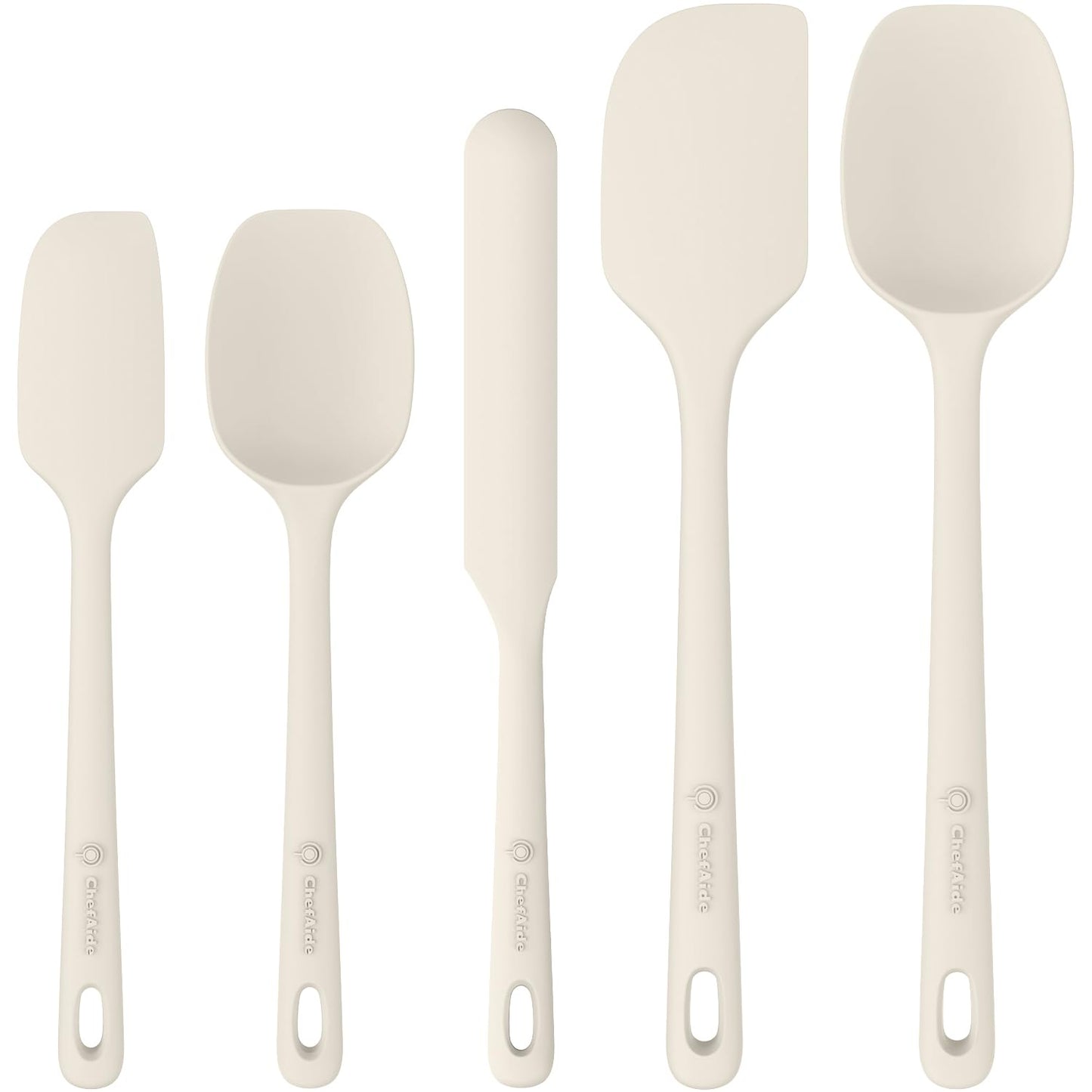 5 Pieces Silicone Spatula Set, Food Grade Rubber Spatula, Upgrade Strong Handle with Ergonomic Grip, Heat Resistant Up to 600°F for Nonstick Cookware, Cooking