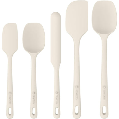 5 Pieces Silicone Spatula Set, Food Grade Rubber Spatula, Upgrade Strong Handle with Ergonomic Grip, Heat Resistant Up to 600°F for Nonstick Cookware, Cooking