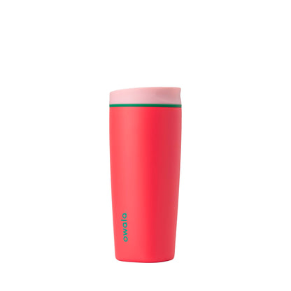 Owala SmoothSip Slider Stainless Steel Insulated Travel Mug with handle, 100% Leak Proof, For Hot and Cold Drinks, Travel Friendly with Sliding Lock Lid, 24 oz, BPA Free, Leak Proof, Cozy Cocoa