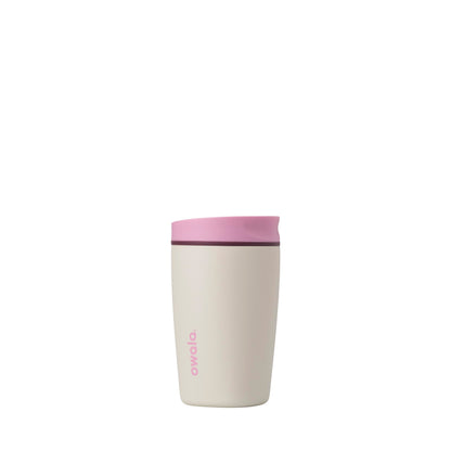 Owala SmoothSip Slider Stainless Steel Insulated Travel Mug with handle, 100% Leak Proof, For Hot and Cold Drinks, Travel Friendly with Sliding Lock Lid, 24 oz, BPA Free, Leak Proof, Cozy Cocoa