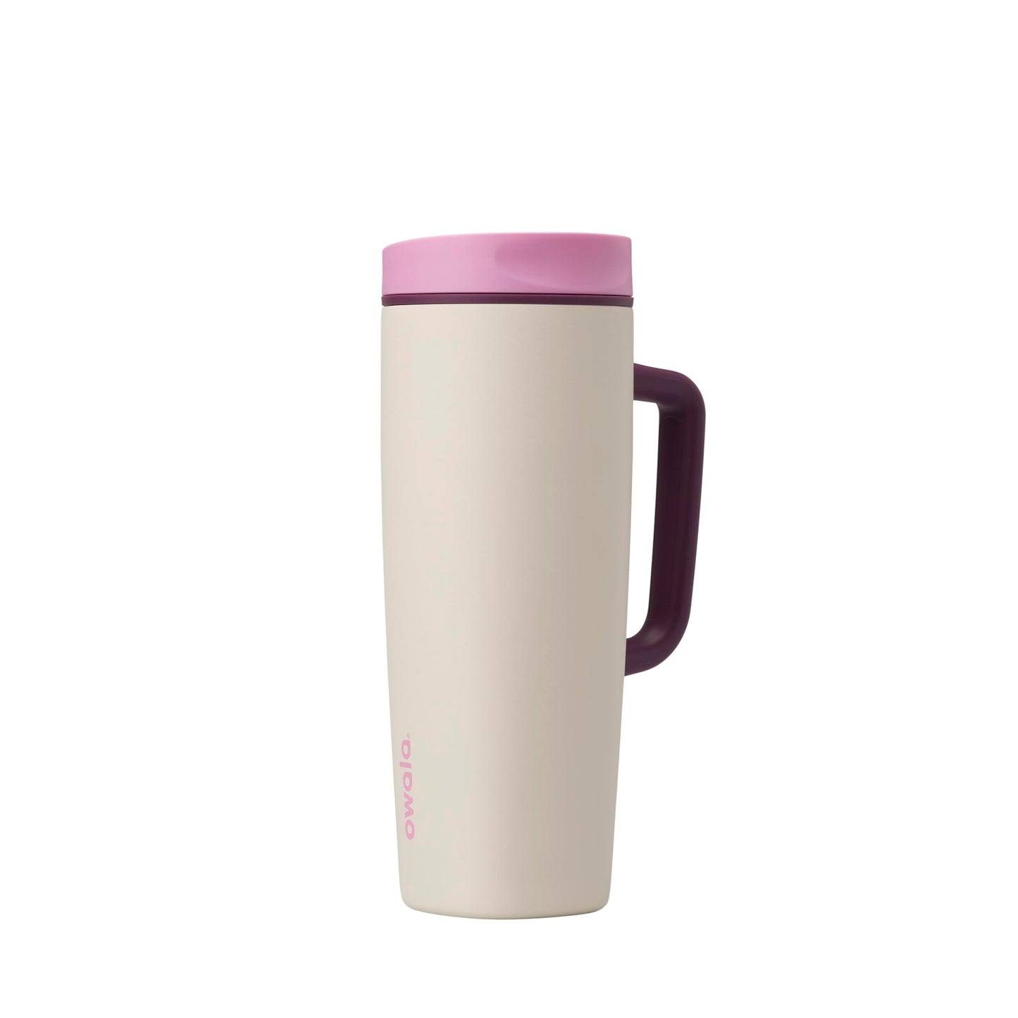 Owala SmoothSip Slider Stainless Steel Insulated Travel Mug with handle, 100% Leak Proof, For Hot and Cold Drinks, Travel Friendly with Sliding Lock Lid, 24 oz, BPA Free, Leak Proof, Cozy Cocoa