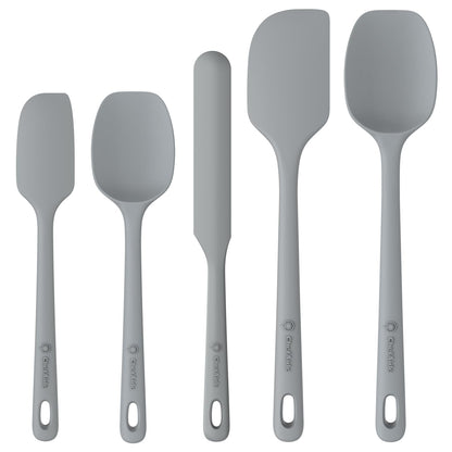 5 Pieces Silicone Spatula Set, Food Grade Rubber Spatula, Upgrade Strong Handle with Ergonomic Grip, Heat Resistant Up to 600°F for Nonstick Cookware, Cooking
