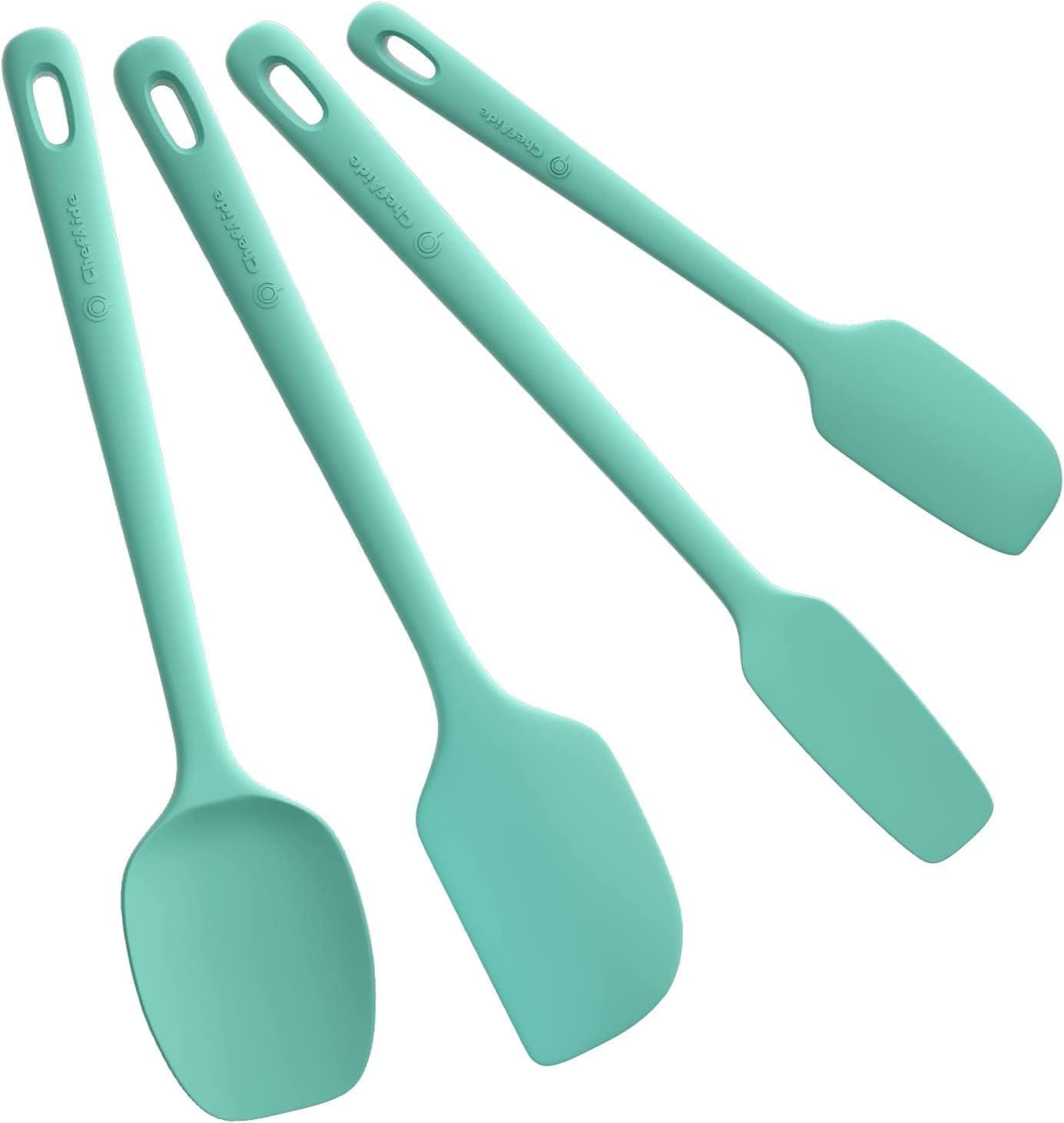5 Pieces Silicone Spatula Set, Food Grade Rubber Spatula, Upgrade Strong Handle with Ergonomic Grip, Heat Resistant Up to 600°F for Nonstick Cookware, Cooking