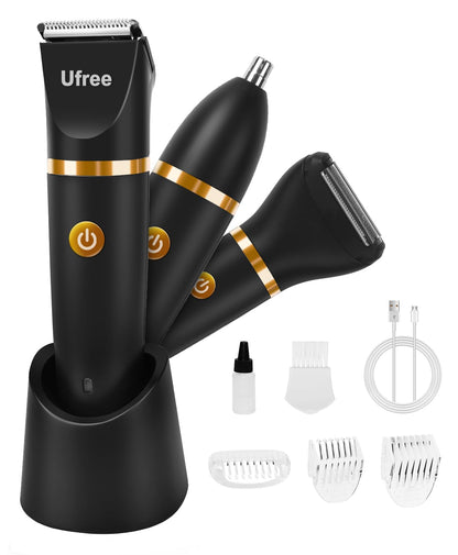 Ufree Bikini Trimmer Electric Razors for Women, Rechargeable Pubic Body Hair Trimmer Electric Shaver for Legs Body Hair, Bikini Shaver IPX7 Waterproof, Gifts for Women, Purple