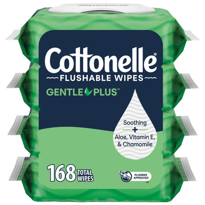 Cottonelle Fresh Feel Flushable Wet Wipes, Adult Wet Wipes, 8 Flip-Top Packs, 42 Wipes Per Pack (336 Total Wipes), Packaging May Vary