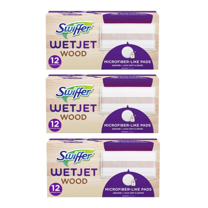 Swiffer WetJet Hardwood Floor Cleaner Spray Mop Pad Refill, Bathroom Cleaning Supplies, Hardwood Floor Cleaner, Multi Surface, 24 Count