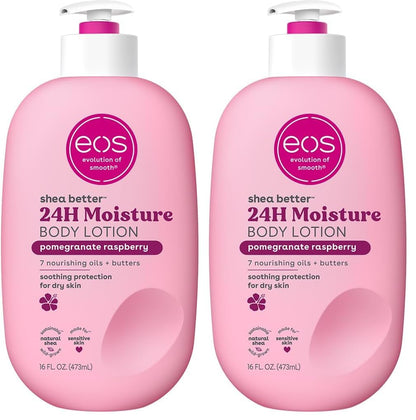 eos Shea Better Body Lotion Vanilla Cashmere, 24-Hour Moisture Skin Care, Lightweight & Non-Greasy, Natural Shea, Vegan, Vanilla Body Lotion, 16 fl oz