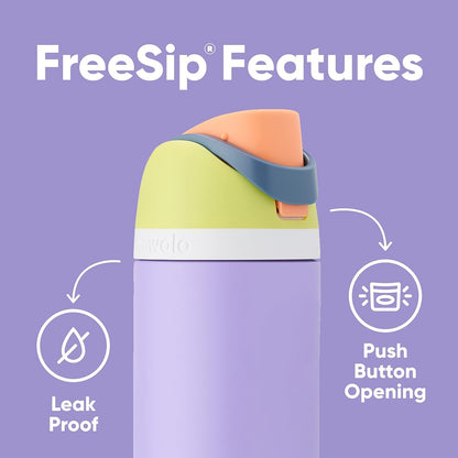 Owala FreeSip Insulated Stainless Steel Water Bottle with Straw, BPA-Free Sports Water Bottle, Great for Travel, 24 Oz, Black Cherry