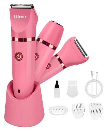 Ufree Bikini Trimmer Electric Razors for Women, Rechargeable Pubic Body Hair Trimmer Electric Shaver for Legs Body Hair, Bikini Shaver IPX7 Waterproof, Gifts for Women, Purple