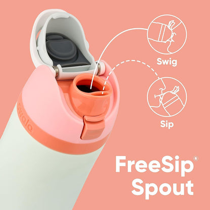 Owala FreeSip Insulated Stainless Steel Water Bottle with Straw, BPA-Free Sports Water Bottle, Great for Travel, 24 Oz, Very, Very Dark | Insulated, with Straw, for Sports, Travel, and School, BPA-Free