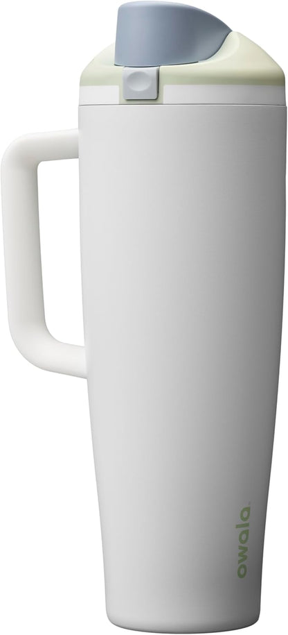 Owala FreeSip Tumbler Insulated Stainless Steel Water Bottle with Built-in Straw and Side Handle, For Travel, Work, School, and Sports, 40oz, BPA Free, Leak Proof, Iced Breeze