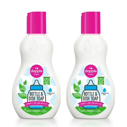 Dapple Baby Bottle Soap, Hypoallergenic Dish Soap for Baby Bottles, Powered by Plants, 1 Pump Included, Packaging May Vary, Fragrance Free, 16.9 Fl Oz (Pack of 3)
