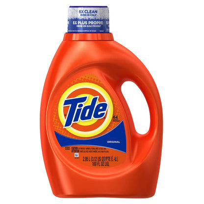 Tide Laundry Detergent Liquid, Original Scent, 64 Loads, 80 FL OZ, Works on 100% of Common Stains, Laundry Soap, Liquid Laundry Detergent
