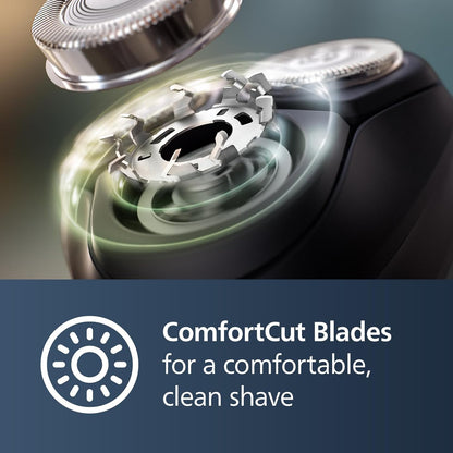 Philips Norelco Shaver 2400 Series, Wet and Dry Electric Shaver, Pop-up Trimmer, P-Cap, Deep Black, Model X3001/90