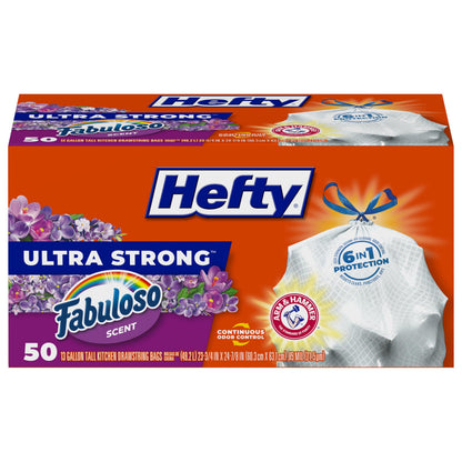 Hefty Ultra Strong Tall Kitchen Trash Bags, Lavender & Sweet Vanilla Scent, 13 Gallon, 80 Count