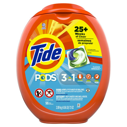 Tide PODS laundry detergent pacs, 3-in-1 Stain Remover, Odor Fighter, Color Protector, 112 Count, HE compatible, Spring Meadow Scent