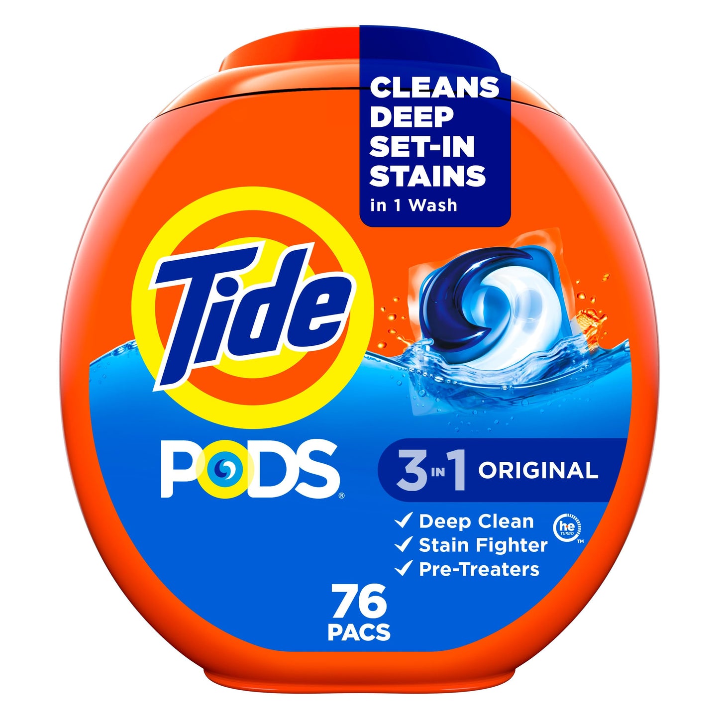 Tide PODS laundry detergent pacs, 3-in-1 Stain Remover, Odor Fighter, Color Protector, 112 Count, HE compatible, Spring Meadow Scent