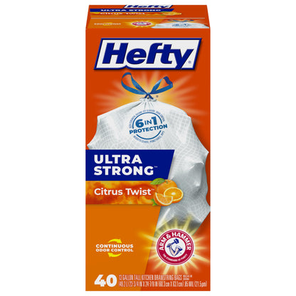 Hefty Ultra Strong Tall Kitchen Trash Bags, Lavender & Sweet Vanilla Scent, 13 Gallon, 80 Count