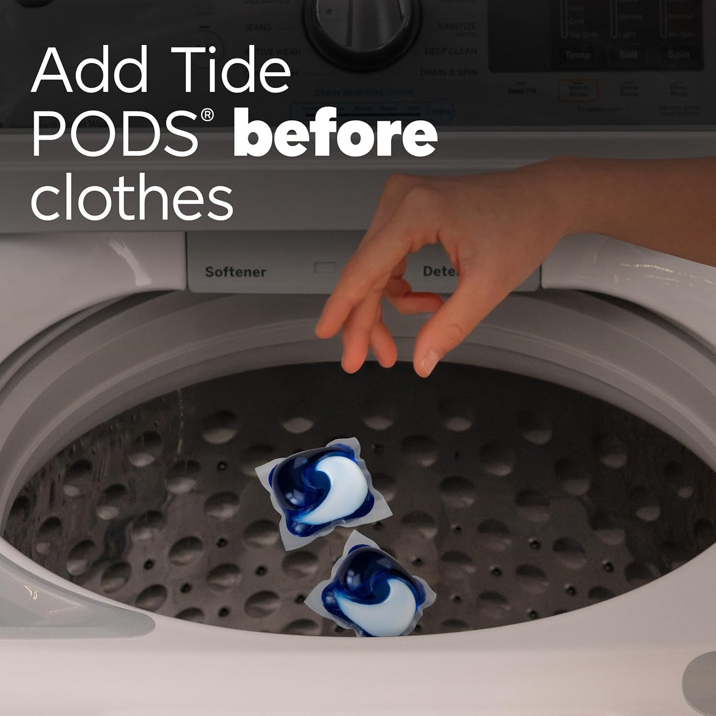 Tide PODS laundry detergent pacs, 3-in-1 Stain Remover, Odor Fighter, Color Protector, 112 Count, HE compatible, Spring Meadow Scent