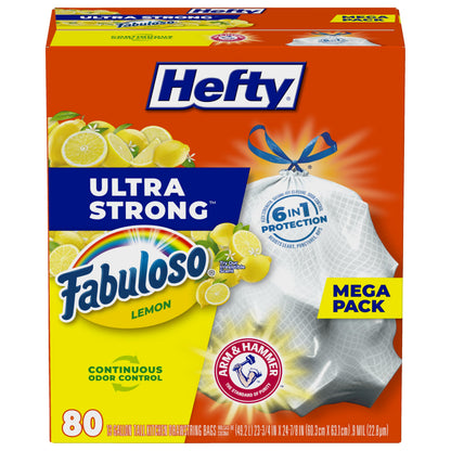 Hefty Ultra Strong Tall Kitchen Trash Bags, Lavender & Sweet Vanilla Scent, 13 Gallon, 80 Count